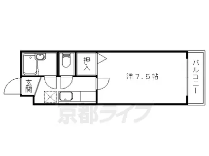 サンパール(1K/1階)の間取り写真