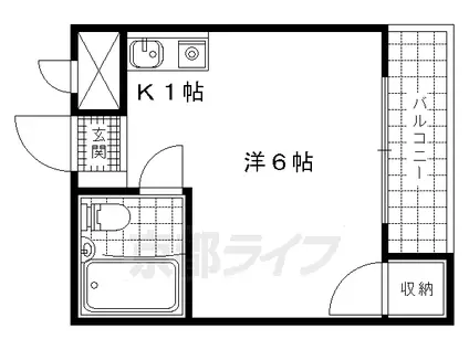 ヴィラ東海5号館(ワンルーム/1階)の間取り写真