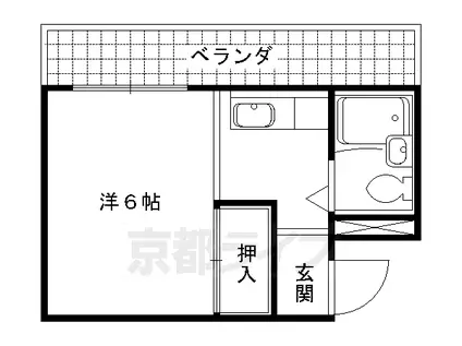 京都市東西線 椥辻駅 徒歩23分 3階建 築37年(1K/2階)の間取り写真
