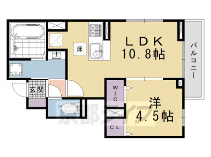 京阪電気鉄道京阪線 鳥羽街道駅 徒歩5分 2階建 築1年(1LDK/1階)の間取り写真