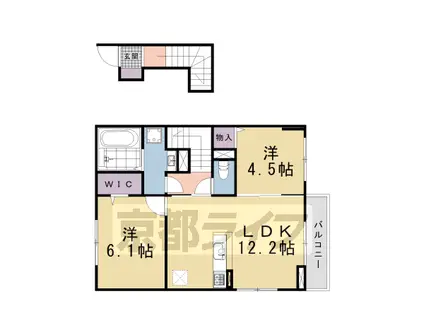 京阪電気鉄道京阪線 鳥羽街道駅 徒歩5分 2階建 築1年(2LDK/2階)の間取り写真