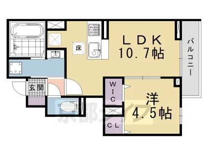 京阪電気鉄道京阪線 鳥羽街道駅 徒歩5分 2階建 築1年(1LDK/1階)の間取り写真