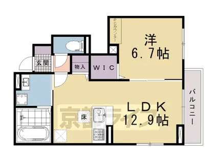 京阪電気鉄道京阪線 鳥羽街道駅 徒歩5分 2階建 築1年(1LDK/1階)の間取り写真