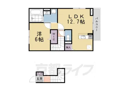 京阪電気鉄道京阪線 鳥羽街道駅 徒歩5分 2階建 築1年(1LDK/2階)の間取り写真