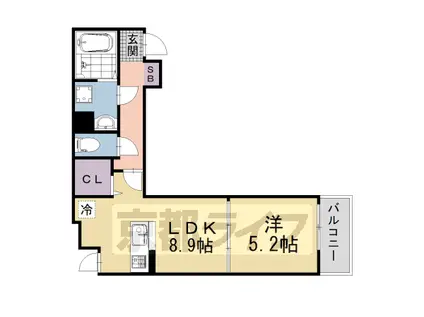京阪電気鉄道京阪線 龍谷大前深草駅 徒歩7分 3階建 新築(1LDK/2階)の間取り写真