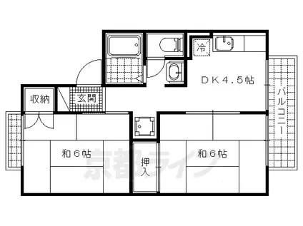 セジュールつつみ(2DK/1階)の間取り写真