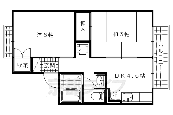 セジュールつつみ(2DK/1階)の間取り写真