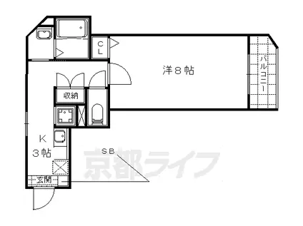 イーストヴィレッジ大宅(1K/4階)の間取り写真