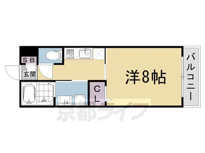 CRESTTAPP京都丹波口2(1K/4階)の間取り写真