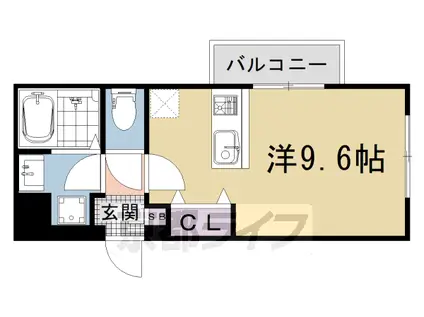 CRESTTAPP京都丹波口2(1K/4階)の間取り写真