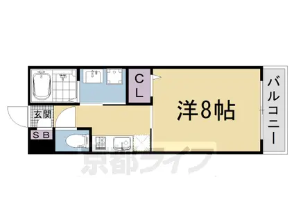 CRESTTAPP京都丹波口2(1K/5階)の間取り写真