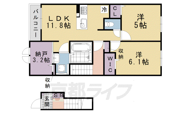 コート・ヴィレッジⅡ(3LDK/2階)の間取り写真