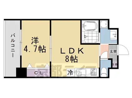 千本二条マンション計画(1LDK/6階)の間取り写真
