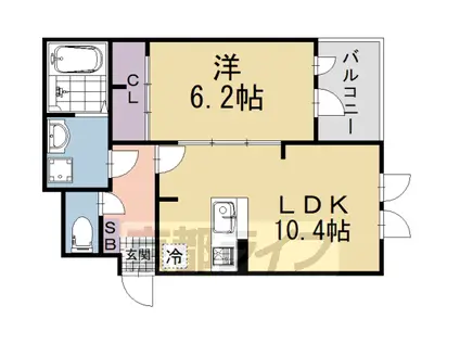 近鉄京都線 竹田駅(京都) 徒歩4分 3階建 新築(1LDK/3階)の間取り写真