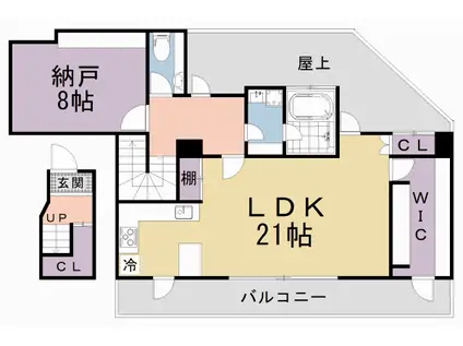 京都市東西線 東野駅(京都) 徒歩1分 6階建 築20年(1LDK/5階)の間取り写真
