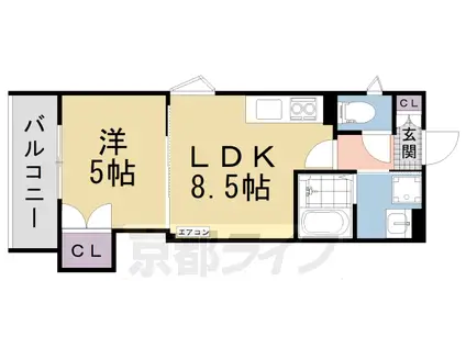 片町線 津田駅 徒歩11分 3階建 築3年(1LDK/2階)の間取り写真