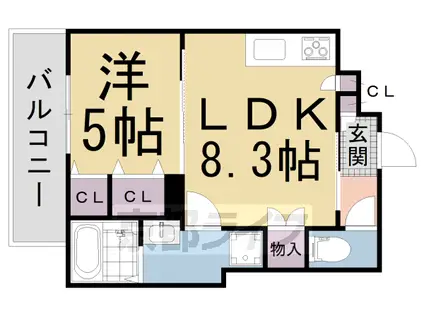 片町線 長尾駅(大阪) 徒歩10分 3階建 築3年(1LDK/2階)の間取り写真