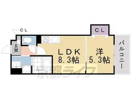 クリエオーレ藤阪中町2(1LDK/2階)の間取り写真