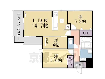 京阪電気鉄道京阪線 樟葉駅 徒歩13分 3階建 築3年(3LDK/1階)の間取り写真