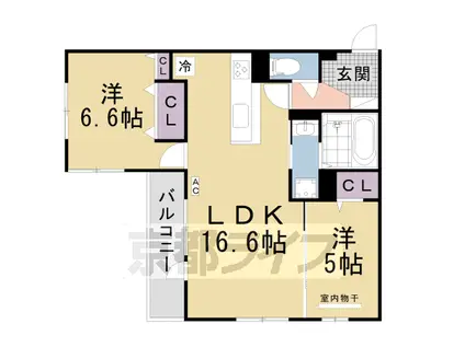 京阪電気鉄道京阪線 樟葉駅 徒歩13分 3階建 築3年(2LDK/2階)の間取り写真