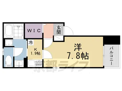 片町線 津田駅 徒歩6分 2階建 築3年(1K/3階)の間取り写真