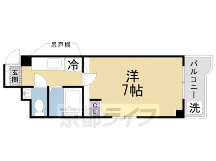 京阪電気鉄道京阪線 樟葉駅 徒歩4分 6階建 築27年(1K/6階)の間取り写真