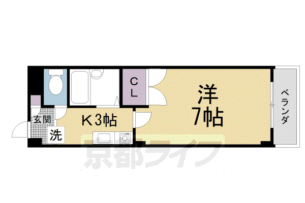 京阪電気鉄道京阪線 樟葉駅 徒歩18分 4階建 築29年(1K/3階)の間取り写真