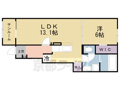 片町線 長尾駅(大阪) 徒歩11分 2階建 築2年(1LDK/1階)の間取り写真
