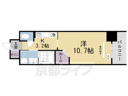 京阪電気鉄道京阪線 枚方市駅 徒歩4分 9階建 築1年(1K/2階)の間取り写真