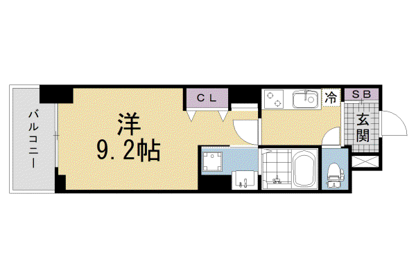京阪電気鉄道京阪線 枚方市駅 徒歩6分 10階建 築2年(1K/10階)の間取り写真