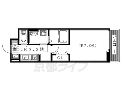 京阪電気鉄道京阪線 光善寺駅 徒歩11分 3階建 築7年(1K/1階)の間取り写真