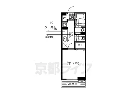 片町線 藤阪駅 徒歩25分 2階建 築11年(1K/2階)の間取り写真
