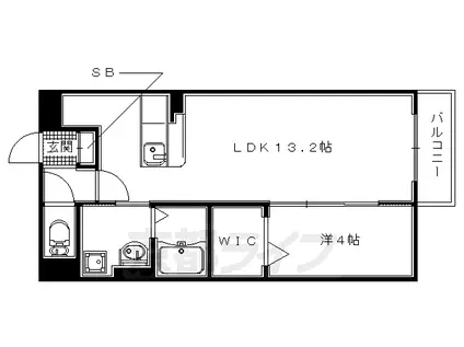 京阪電気鉄道京阪線 牧野駅 徒歩18分 2階建 築9年(1LDK/1階)の間取り写真
