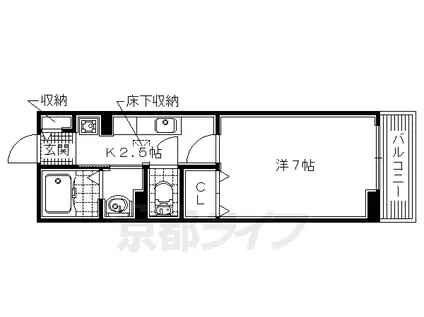 片町線 長尾駅(大阪) 徒歩8分 2階建 築17年(1K/1階)の間取り写真