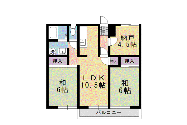 片町線 長尾駅(大阪) 徒歩13分 2階建 築36年(2SLDK/1階)の間取り写真