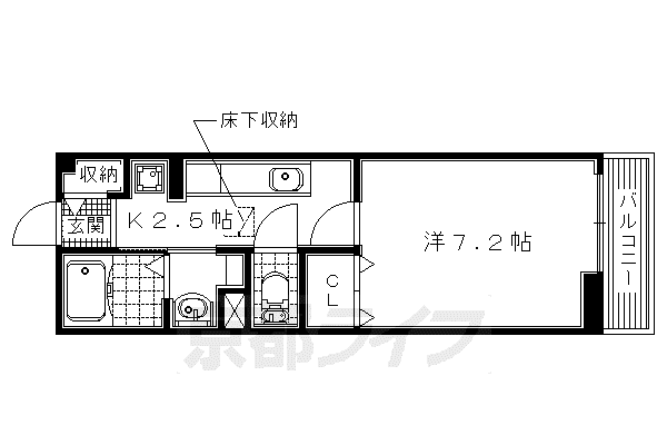 片町線 津田駅 徒歩6分 2階建 築13年(1K/2階)の間取り写真