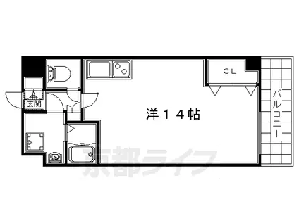 京阪電気鉄道京阪線 御殿山駅 徒歩8分 6階建 築11年(ワンルーム/6階)の間取り写真