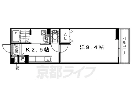 京阪電気鉄道京阪線 樟葉駅 徒歩15分 2階建 築15年(1K/1階)の間取り写真