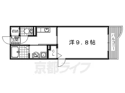 京阪電気鉄道京阪線 樟葉駅 徒歩14分 3階建 築15年(1K/3階)の間取り写真