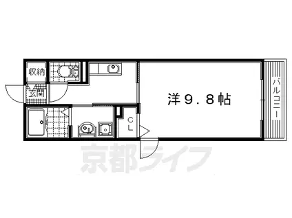 京阪電気鉄道京阪線 樟葉駅 徒歩14分 3階建 築15年(1K/1階)の間取り写真