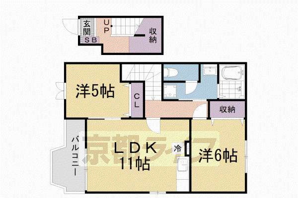 メゾンエスポワールC(2LDK/1階)の間取り写真