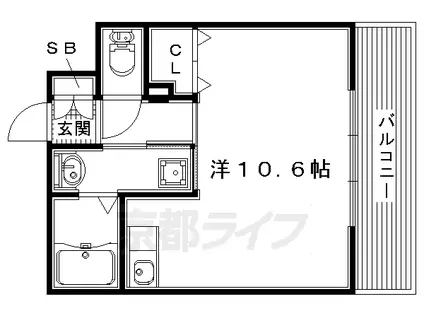 片町線 長尾駅(大阪) 徒歩25分 3階建 築23年(ワンルーム/3階)の間取り写真