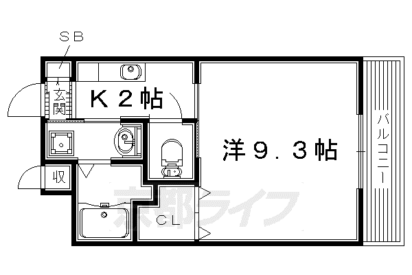 片町線 長尾駅(大阪) 徒歩25分 3階建 築24年(1K/1階)の間取り写真