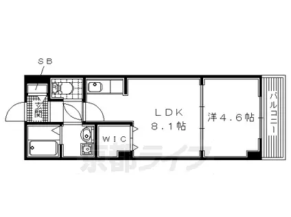 京阪電気鉄道京阪線 牧野駅 徒歩34分 3階建 築12年(1DK/2階)の間取り写真