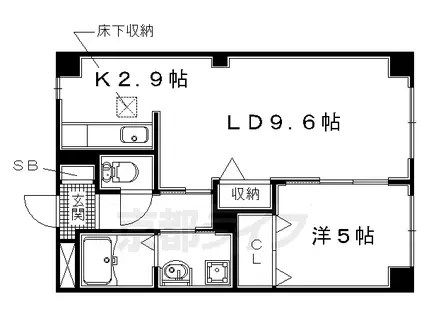 片町線 藤阪駅 徒歩9分 2階建 築8年(1LDK/1階)の間取り写真