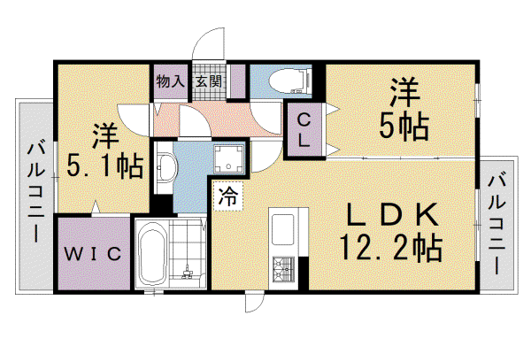 京阪電気鉄道京阪線 牧野駅 徒歩17分 3階建 築11年(2LDK/3階)の間取り写真