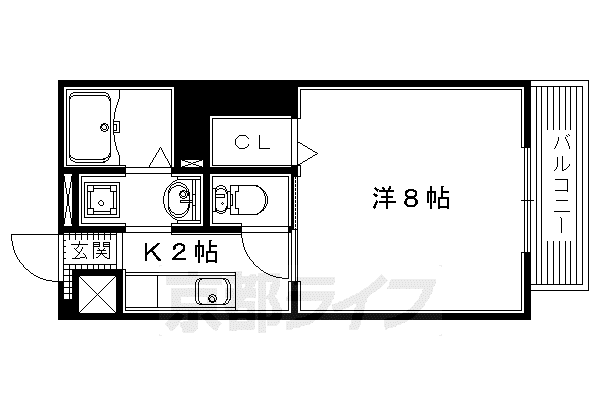 片町線 長尾駅(大阪) 徒歩34分 2階建 築17年(1K/2階)の間取り写真