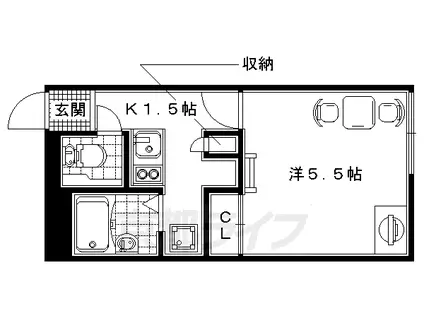 レオパレスプランタン1番館(1K/1階)の間取り写真
