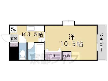 京阪電気鉄道京阪線 枚方市駅 徒歩7分 3階建 築26年(1K/2階)の間取り写真