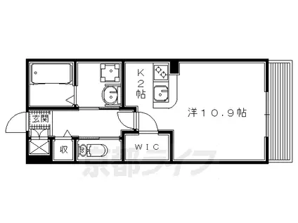 京阪電気鉄道京阪線 枚方公園駅 徒歩5分 4階建 築17年(1K/2階)の間取り写真